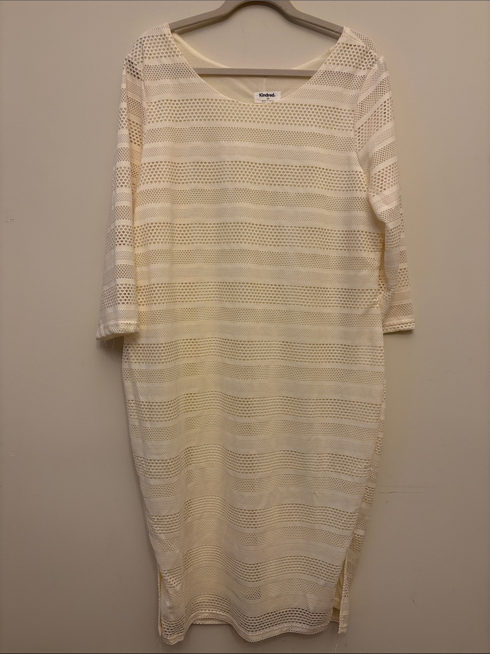 Kindred Ivory Cream Crochet Knit Women’s Dress Size 2X